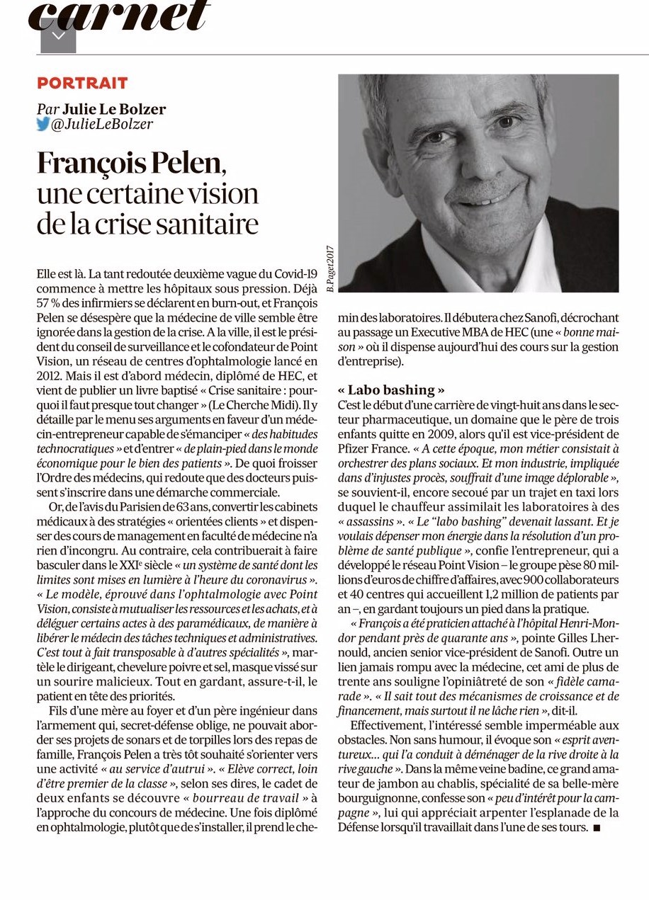 2020.10.13 - Les Echos - Portrait de François Pelen